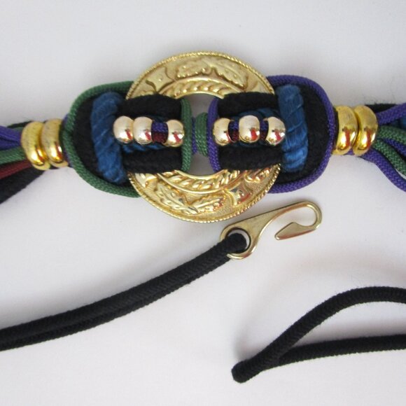 Vintage 1980s Macrame Braided Belts Gold Twisted Taiwan - Picture 4 of 9